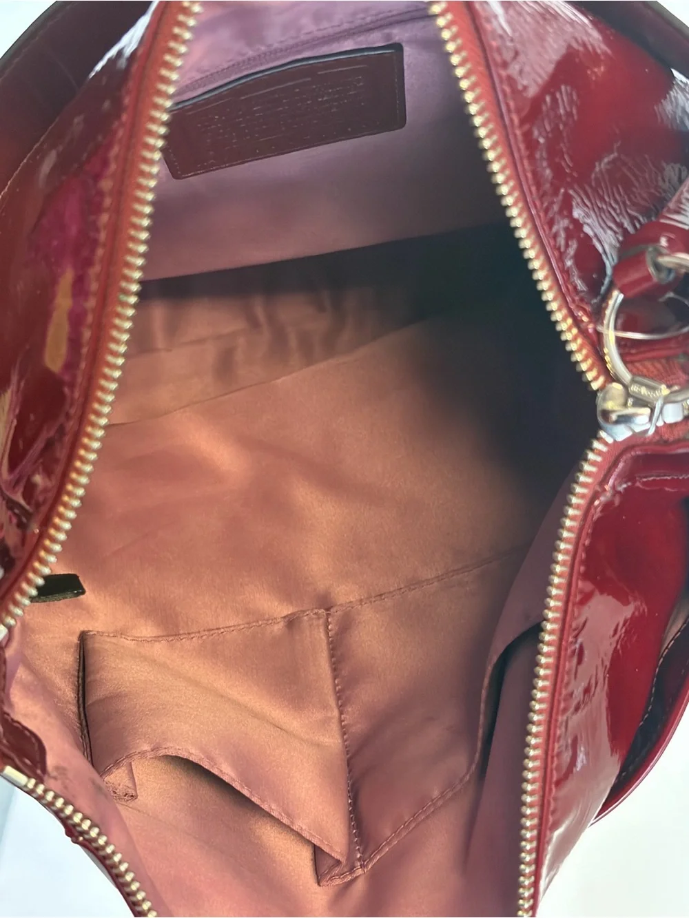 Coach Burgundy Patent Leather Shoulder Bag Y2K SoHo